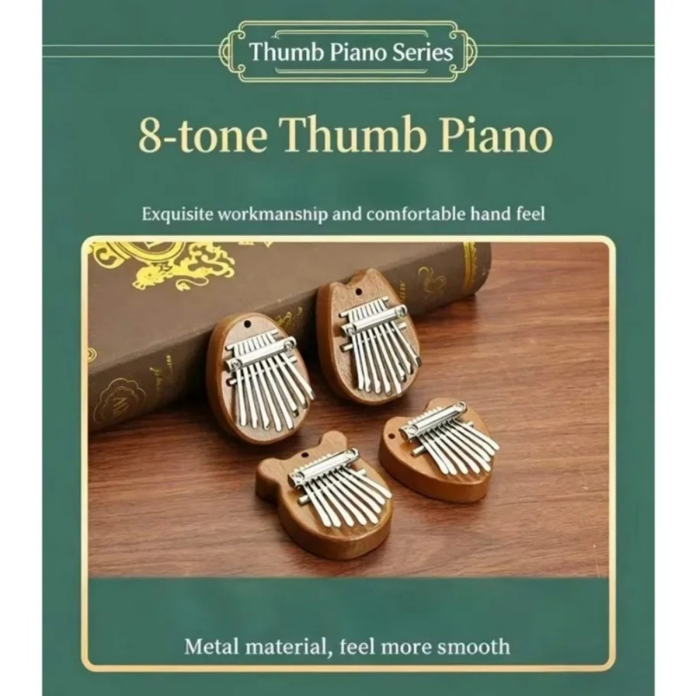 Musical Instrument Dulcimer - Solid wood 8-tone mini thumb piano,