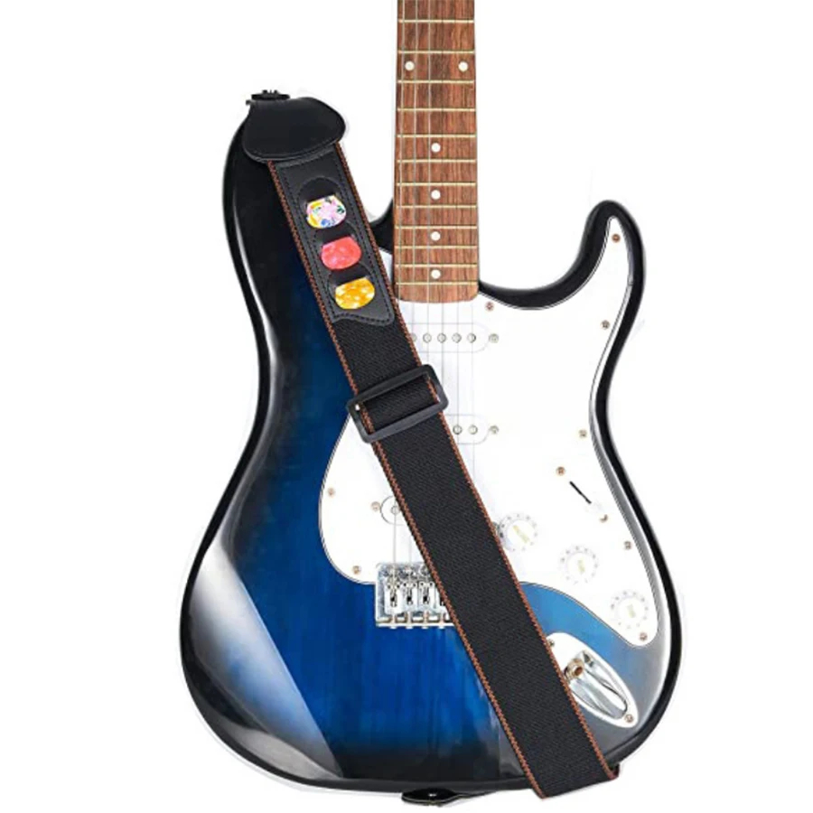 7Pcs/Set Guitar Strap Black PU - đánh giá và giá Musical Instrument Dulcimer