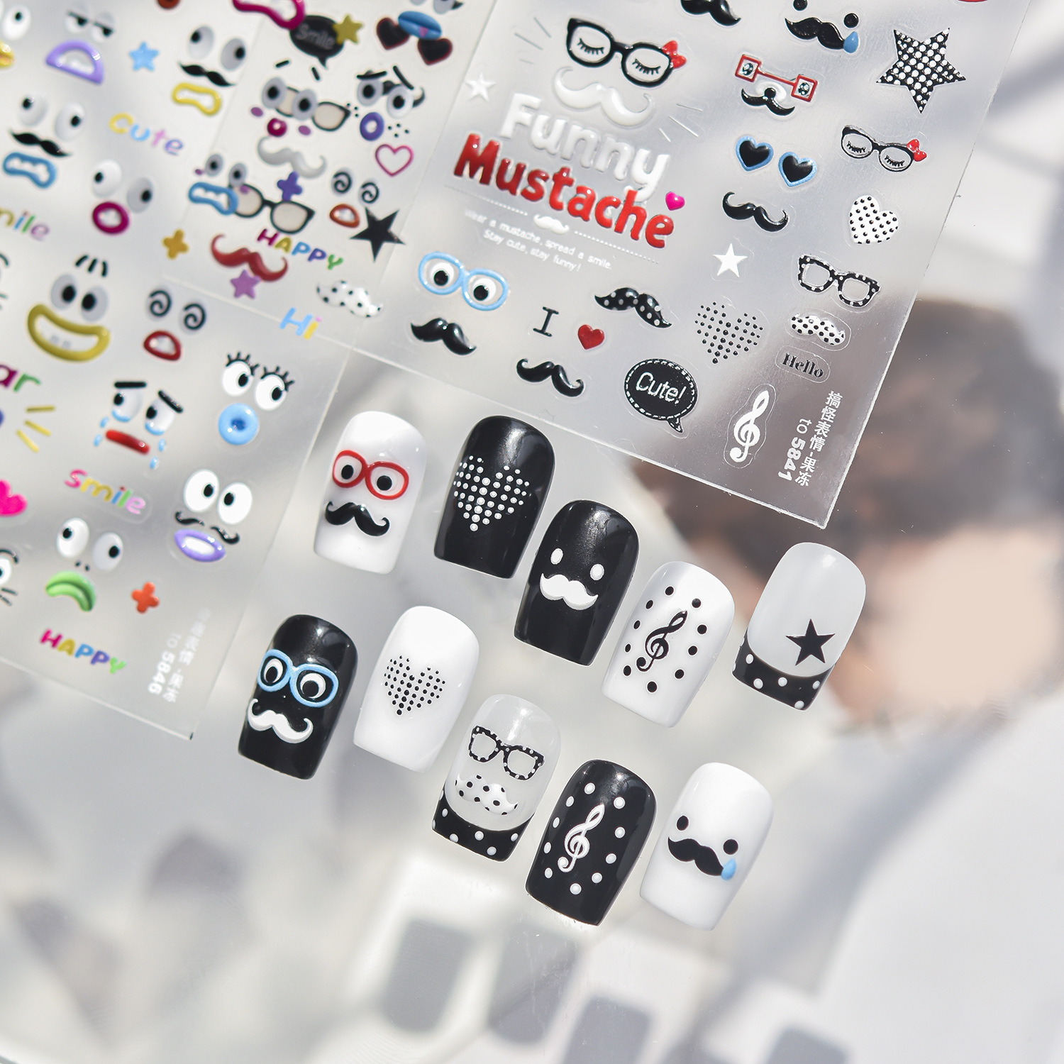 Fun Cartoon 5D Nail Decals Bla - đánh giá và giá Musical Instrument Symbols