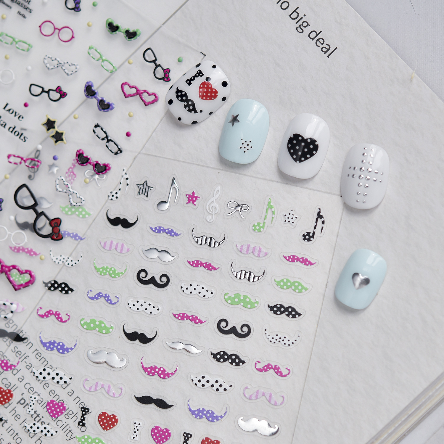 Fun Cartoon 5D Nail Decals Bla - đánh giá và giá Musical Instrument Symbols