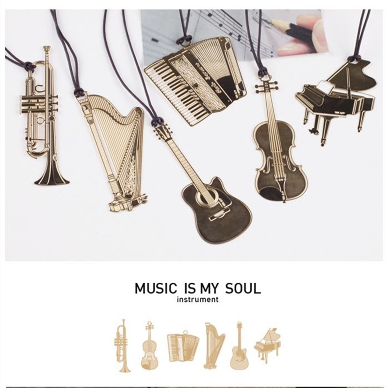 6pcs Music Metal Bookmark Gold - đánh giá và giá Musical Instrument Symbols