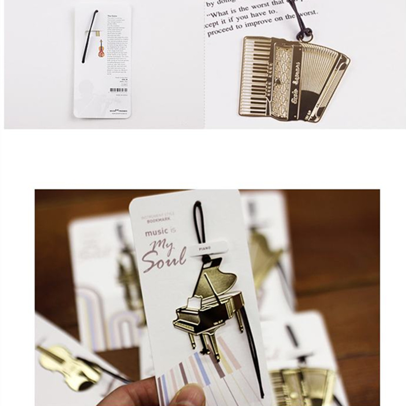6pcs Music Metal Bookmark Gold - đánh giá và giá Musical Instrument Symbols