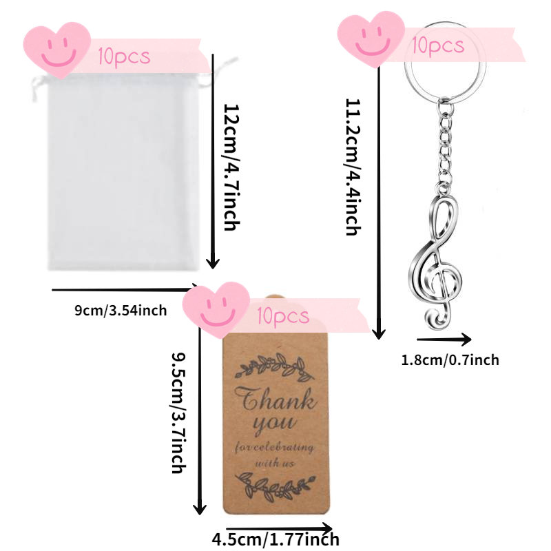 10Sets Musical Note Key Chain  - đánh giá và giá Musical Instrument Symbols