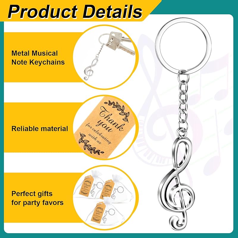 10Sets Musical Note Key Chain  - đánh giá và giá Musical Instrument Symbols